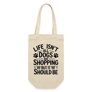 Shopping Saying Dogs Funny Shopping Gift - Gift Bag for Bottles - nature - Front