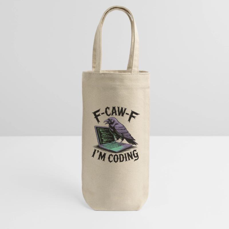 RabenCoder: Code Raven on the laptop Gift Bag for Bottles
