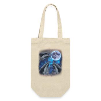 Three humpback whales howl at the moon. Strange meme - Gift Bag for Bottles - nature - Front