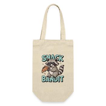 Waschbär Humor – Snack Bandit - Geschenkbeutel für Flaschen - Natur - Vorne