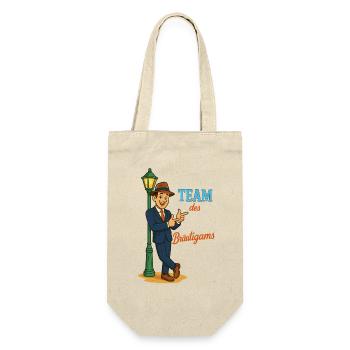 Groom's Team Cartoon - Gift Bag for Bottles - nature - Front