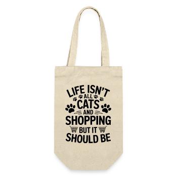 Shopping Saying Cats Funny Shopping Gift - Gift Bag for Bottles - nature - Front