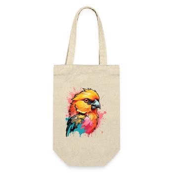 Feuriger Papagei Farbenkunst - Geschenkbeutel für Flaschen - Natur - Vorne
