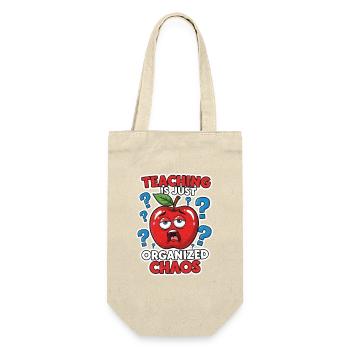 Unterrichtschaos – Lehrer Lehrerin - Geschenkbeutel für Flaschen - Natur - Vorne