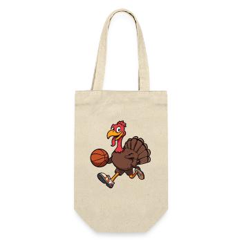 Thanksgiving Türkei Basketball spielen - Geschenkbeutel für Flaschen - Natur - Vorne