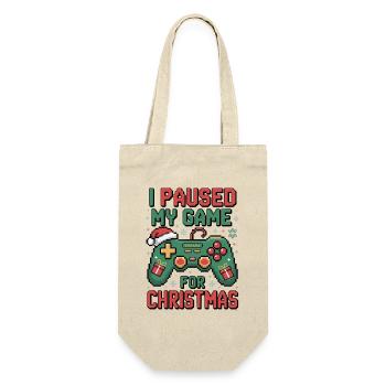 Paused Game Christmas Gaming Christmas - Gift Bag for Bottles - nature - Front