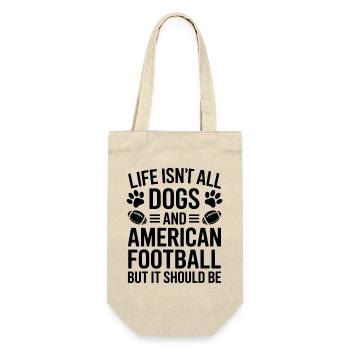 Football Saying Dogs Funny Football Gift - Gift Bag for Bottles - nature - Front