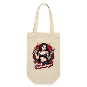 Tuned for Trouble - Retro Auto Girl Design - Sac à bouteille - nature - Devant