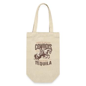Vintage Cowboys and Tequila Shirt Retro Western - Gift Bag for Bottles - nature - Front