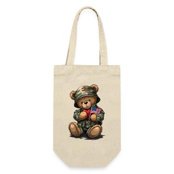 Camouflage bear with heart and flag - Gift Bag for Bottles - nature - Front