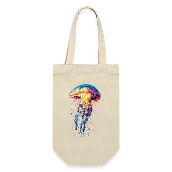 Qualle Jellyfish Feuerqualle Medusa Süße Quallen - Geschenkbeutel für Flaschen - Natur - Vorne