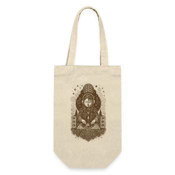 Mystischer DJ mit kosmischen Sacred Geometry Vibes - Geschenkbeutel für Flaschen - Natur - Vorne