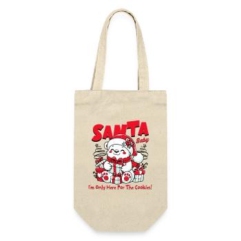 Winterliches Weihnachtsmann Geschenk für Familie - Geschenkbeutel für Flaschen - Natur - Vorne