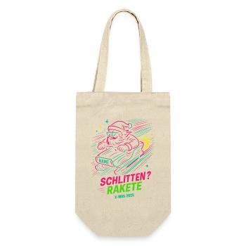 Neon Santa Claus Snowboard Rocket Santa - Gift Bag for Bottles - nature - Front