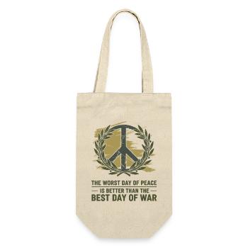 The Worst Day of Peace Laurel Olive Wreath Quote - Gift Bag for Bottles - nature - Front