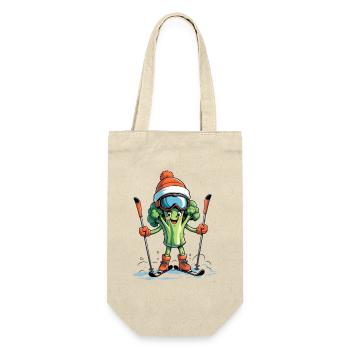 Broccoli skier with helmet - Gift Bag for Bottles - nature - Front