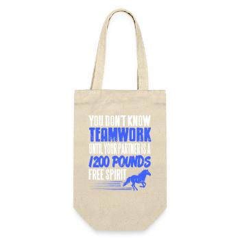 True Teamwork Is Built With a Horse Partner - Geschenkbeutel für Flaschen - Natur - Vorne