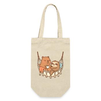 Capybara & Sloth – Cozy Friends in Hammock ☕ - Gift Bag for Bottles - nature - Front