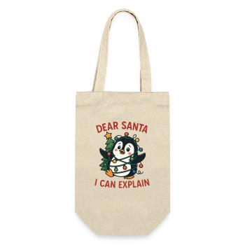 Cute Penguin Christmas Tree Christmas Light Fun - Gift Bag for Bottles - nature - Front