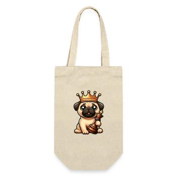 Carlin Joueur d’échecs Pièce d’échecs Chien Roi Reine - Sac à bouteille - nature - Devant