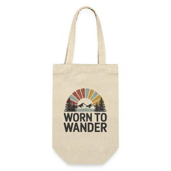 Retro Grunge – Worn to Wander - Gift Bag for Bottles - nature - Front