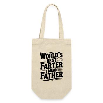 Der beste Farker der Welt, ich meine Vater - Geschenkbeutel für Flaschen - Natur - Vorne