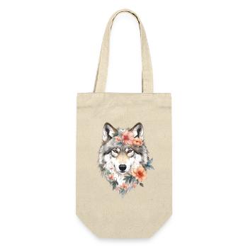 Flower Wolf Portrait - Gift Bag for Bottles - nature - Front