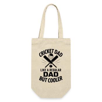 Cricket Spruch Papa Lustiges Cricket Geschenk - Geschenkbeutel für Flaschen - Natur - Vorne