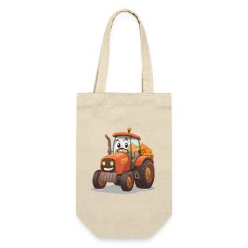 Pumpkin Tractor in Orange Cartoon Farm - Gift Bag for Bottles - nature - Front