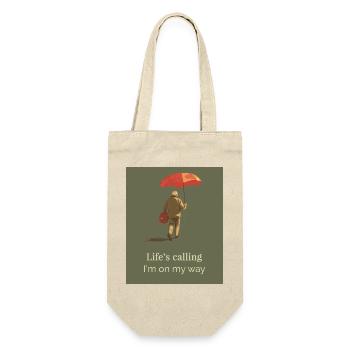 Life's Calling – I'm on My Way Travel Quote - Gift Bag for Bottles - nature - Front