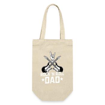 Rock 'n Roll Dad Rock Band Guitar Music - Geschenkbeutel für Flaschen - Natur - Vorne