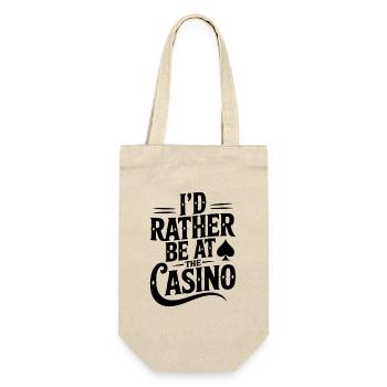 Ich wäre lieber im Casino - Geschenkbeutel für Flaschen - Natur - Vorne