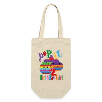 pop it Fille d’anniversaire 2 - Sac à bouteille - nature - Devant
