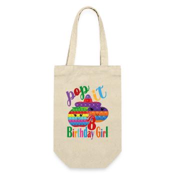 pop-it Fille d’anniversaire 8 - Sac à bouteille - nature - Devant