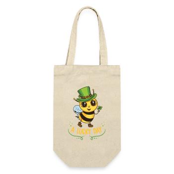 Abeille irlandaise mignonne tenant un trèfle - Sac à bouteille - nature - Devant