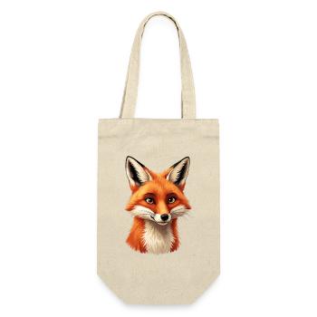 Wärmender Fuchs Kopf Illustration - Geschenkbeutel für Flaschen - Natur - Vorne