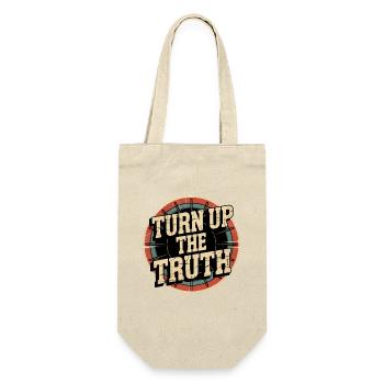 Retro Grunge – Turn Up The Truth - Geschenkbeutel für Flaschen - Natur - Vorne