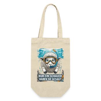 Nur ein Schauer – Lustiges Schaf Design - Geschenkbeutel für Flaschen - Natur - Vorne