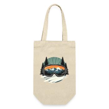 Berglandschaft in der Skibrille - Geschenkbeutel für Flaschen - Natur - Vorne