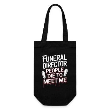 Undertaker Humor Motif - Halloween - Gift Bag for Bottles - black - Front