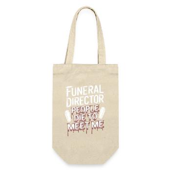 Bestatter Humor Motiv - Halloween - Geschenkbeutel für Flaschen - Natur - Vorne