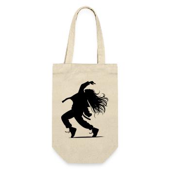 B-Girl Silhouette – Breakdance Groove - Geschenkbeutel für Flaschen - Natur - Vorne