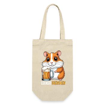 Lecker Bierchen - Geschenkbeutel für Flaschen - Natur - Vorne