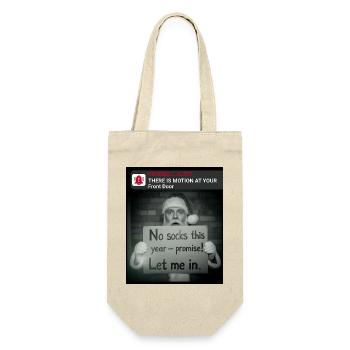 Funny Christmas with Santa Claus - Gift Bag for Bottles - nature - Front