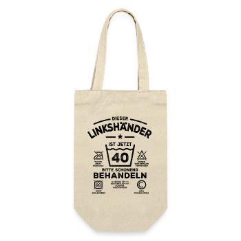 Treating Left-Handers Gently - 40th Birthday - Gift Bag for Bottles - nature - Front