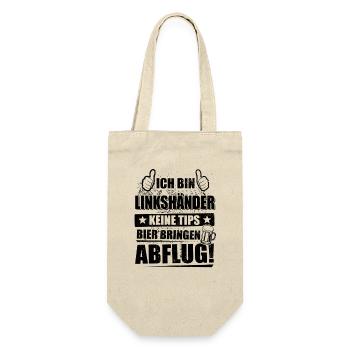 Je suis gaucher, pas de pourboires, apportez de la bière - Sac à bouteille - nature - Devant