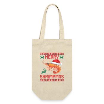 Merry Shrimpmas Ugly Christmas - Gift Bag for Bottles - nature - Front