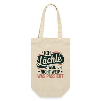 Ich lächle, weil ich nicht weiß, was passiert - Geschenkbeutel für Flaschen - Natur - Vorne