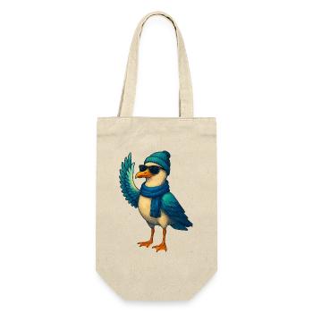 Seagull in winter outfit - Gift Bag for Bottles - nature - Front