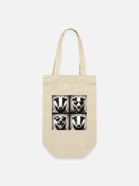 Badger Sonnenbrille Collage - Geschenkbeutel für Flaschen - Natur